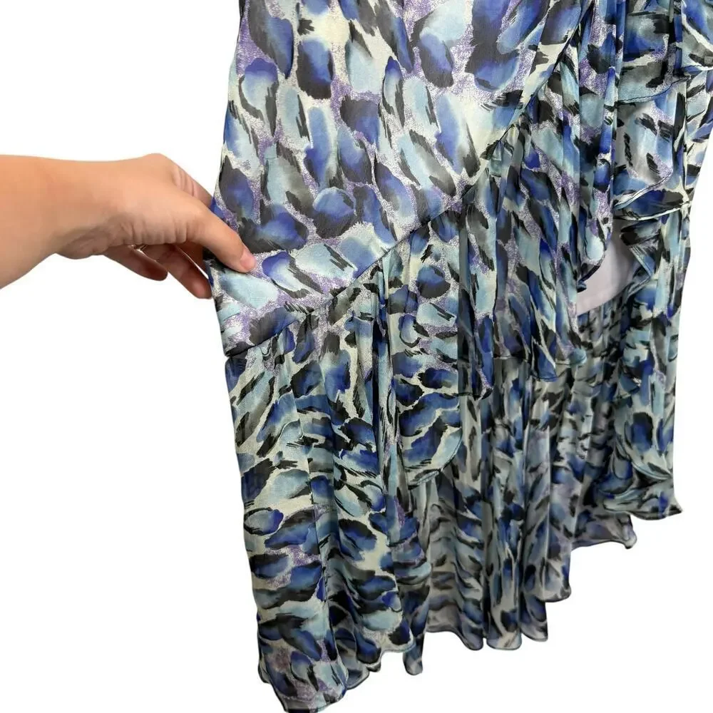Katie May Take A Sip Ruffle Corset Dress Cocktail Party Boho Indigo Spot Size M